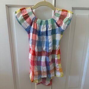 Primary Checkered Pattern Romper, Size 12-18 Months